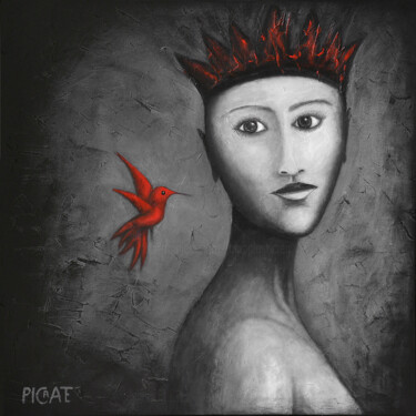 ""Long Neck Queen"" başlıklı Tablo Picrate tarafından, Orijinal sanat, Akrilik