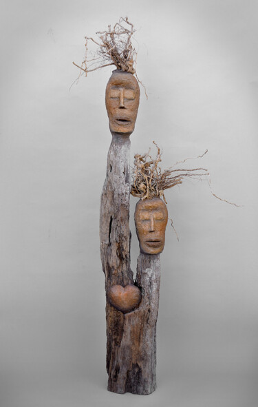Skulptur mit dem Titel ""Size doesn't matte…" von Picrate, Original-Kunstwerk, Holz