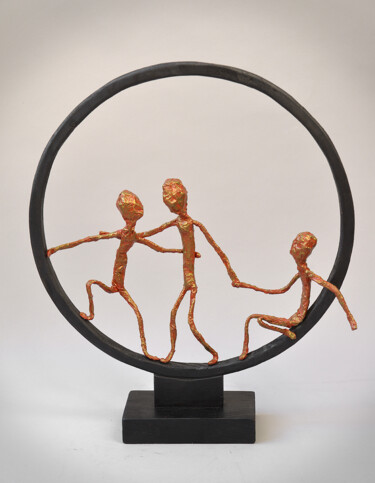 Escultura titulada ""Les Copains D'abor…" por Picrate, Obra de arte original, Madera