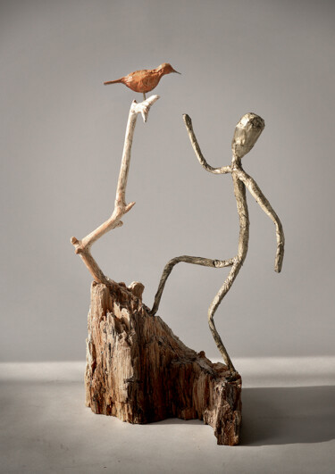 Skulptur mit dem Titel ""Le bonheur reviend…" von Picrate, Original-Kunstwerk, Metalle