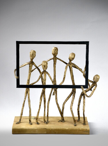 Sculpture titled ""La Photo"" by Picrate, Original Artwork, Metals