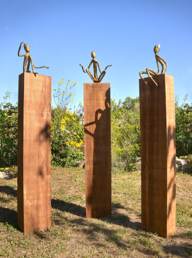 Скульптура под названием ""La Conversation"" - Picrate, Подлинное произведение искусства, Дерево