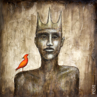 Pittura intitolato ""Proud King"" da Picrate, Opera d'arte originale, Acrilico