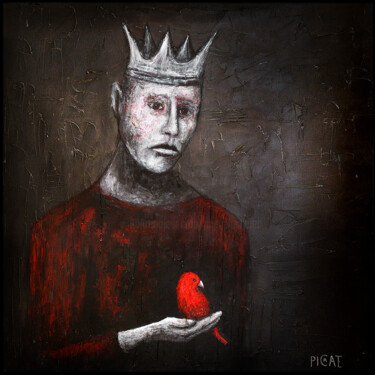 绘画 标题为“"Sad King and Red B…” 由Picrate, 原创艺术品, 丙烯