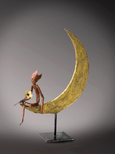 Escultura titulada ""Le Rendez-Vous"" por Picrate, Obra de arte original, Metales