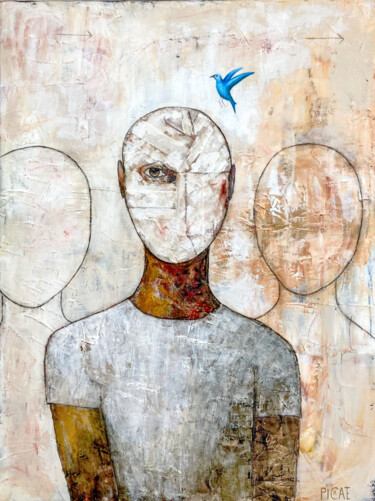 Malerei mit dem Titel "L'Homme Lucide" von Picrate, Original-Kunstwerk, Acryl
