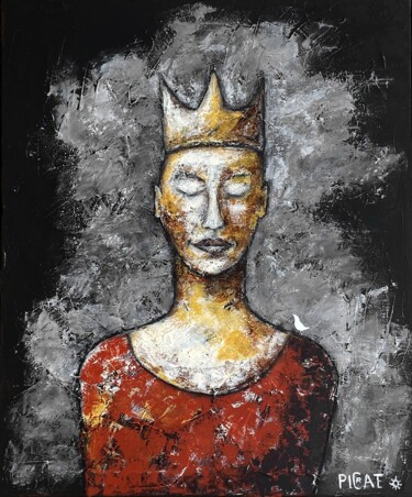 Malerei mit dem Titel "Reine Sereine" von Picrate, Original-Kunstwerk, Acryl