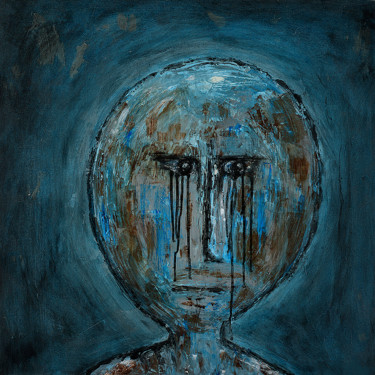 Painting titled "Pierrot est triste" by Picrate, Original Artwork, Acrylic