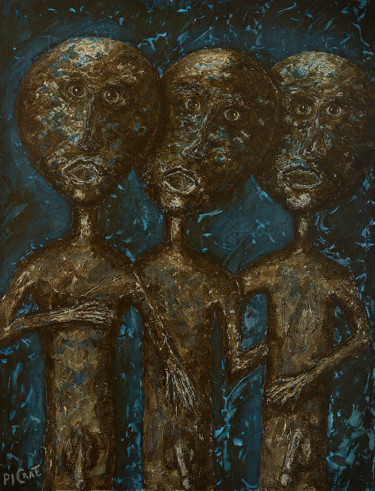 Peinture intitulée "Les 3 gracieux" par Picrate, Œuvre d'art originale, Acrylique