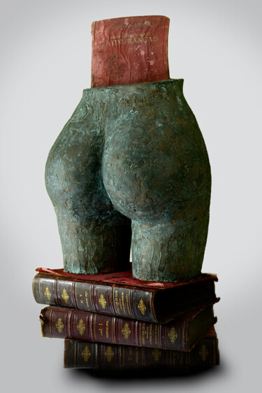 Sculpture titled "fesses-books" by Picrate, Original Artwork, Plaster