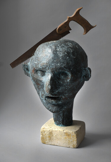 Sculpture titled "Open your mind !" by Picrate, Original Artwork, Plaster