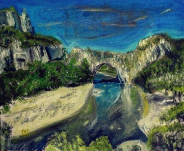 「Vallon pont d'arc」というタイトルの絵画 Pictaveronによって, オリジナルのアートワーク, オイル