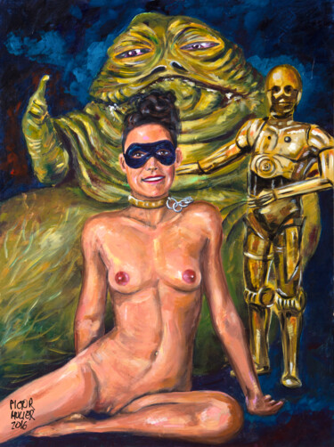 Pintura titulada "Jabba con su prisio…" por Pictor Mulier, Obra de arte original, Acrílico