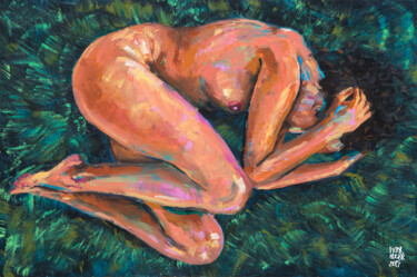Painting titled "Sueño desnuda" by Pictor Mulier, Original Artwork, Acrylic