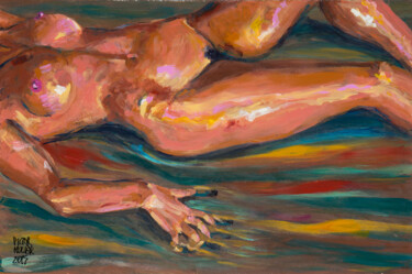 Peinture intitulée "Éxtasis en la playa" par Pictor Mulier, Œuvre d'art originale, Acrylique