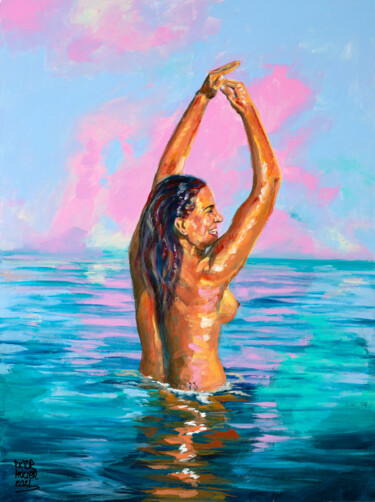 Pintura intitulada "Danza de Sirena" por Pictor Mulier, Obras de arte originais, Acrílico