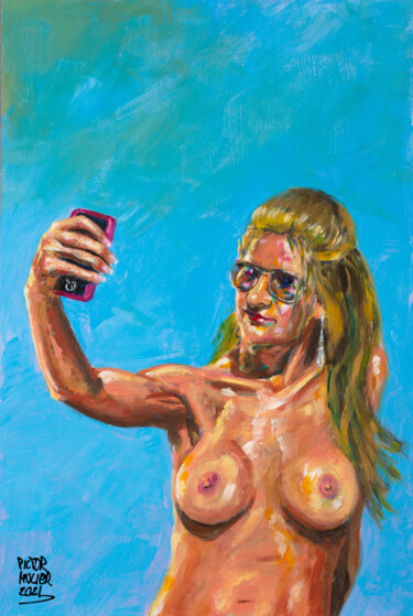 Malerei mit dem Titel "Selfie para Pictor" von Pictor Mulier, Original-Kunstwerk, Acryl