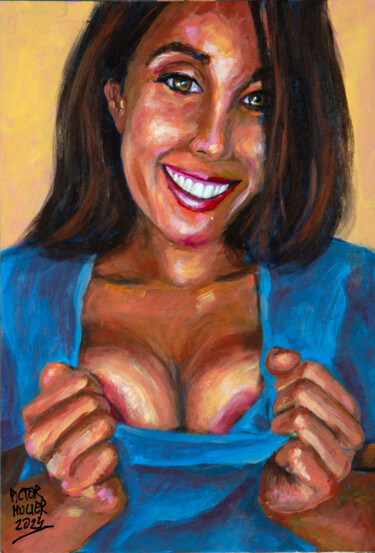 Painting titled "La luminosa sonrisa…" by Pictor Mulier, Original Artwork, Acrylic