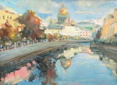 Painting titled "Санкт-Петербург. Мо…" by Pavel Tiapugin, Original Artwork, Oil