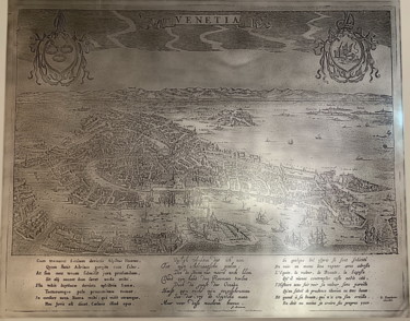 Карта Венеции 1661 года. Травление на листе стали Gravures & estampes intitulée "Карта Венеции 1661…" par Максим Фомин, Œuvre d'art originale, Eau-forte