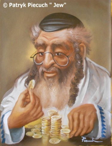 Painting titled "jew" by Patryk Piecuch, Original Artwork, Oil