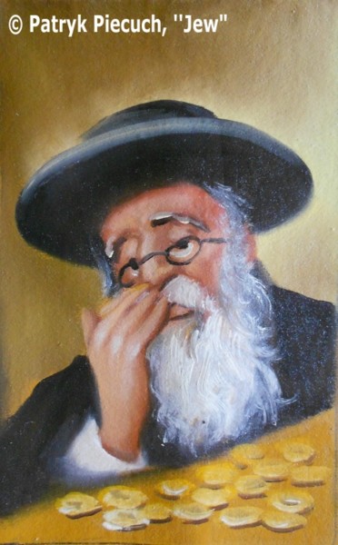 Painting titled ""jew"" by Patryk Piecuch, Original Artwork, Oil