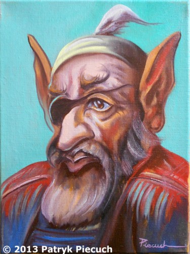 Painting titled "Troll" by Patryk Piecuch, Original Artwork, Other