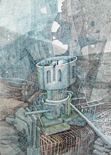 Dessin intitulée "Tower" par Dariusz Piekut, Œuvre d'art originale, Autre