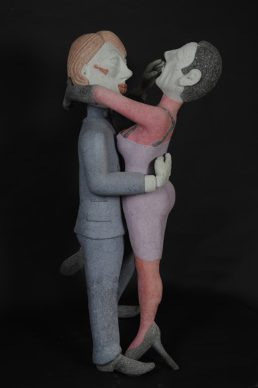 Sculpture titled "ANIMUS & ANIMA" by Piem Dit Socco, Original Artwork, Paper maché