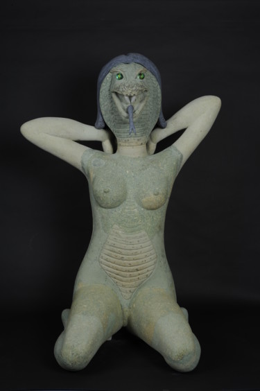 Sculpture titled "LA LAMIE ou LA LAMIA" by Piem Dit Socco, Original Artwork, Paper maché