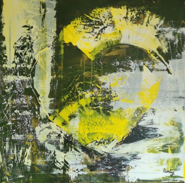 제목이 "Cuore verde"인 미술작품 Pier Bertig로, 원작, 아크릴 나무 들것 프레임에 장착됨