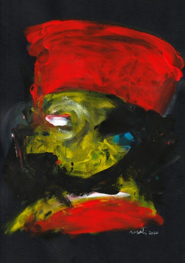 Pittura intitolato "Ritratto in nero de…" da Pierangelo Rosati, Opera d'arte originale, Acrilico