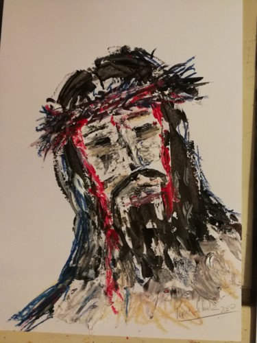 Peinture intitulée "Jesus" par Pierre Schutz, Œuvre d'art originale, Acrylique