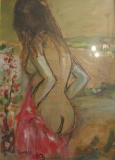 Pittura intitolato "nudo di antonella" da Piergiorgio Panelli, Opera d'arte originale