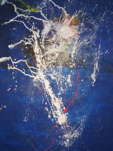 Pittura intitolato "gesto nel blu" da Piergiorgio Panelli, Opera d'arte originale