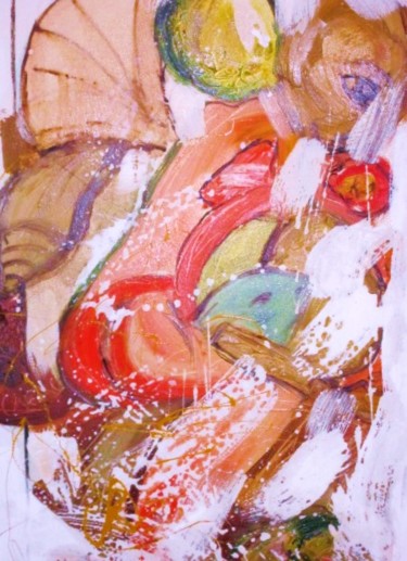 Pittura intitolato "nudo ecosuperficiale" da Piergiorgio Panelli, Opera d'arte originale, Olio