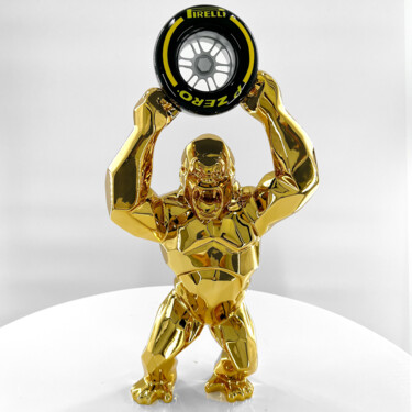 Escultura titulada "King Kong F1 Gold E…" por Pieri Gallery (Pieri), Obra de arte original, Resina