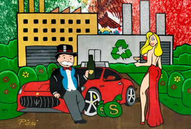 Painting titled "Monopoly Ecological…" by Pieri Gallery (Pieri), Original Artwork, Acrylic Mounted on Wood Stretcher frame