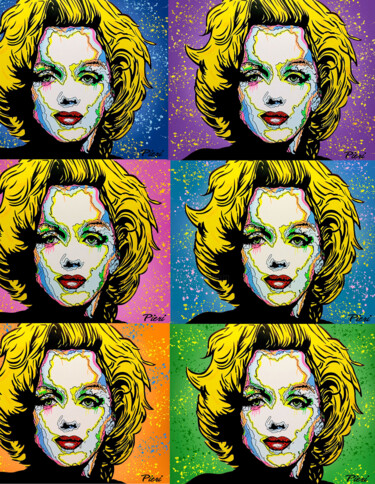 Pintura intitulada "Marilyn Monroe Smal…" por Pieri Gallery (Pieri), Obras de arte originais, Acrílico Montado em Armação em…