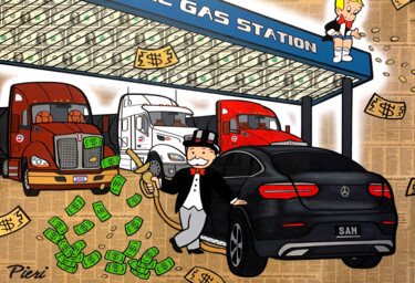 "Gas Station Edition…" başlıklı Tablo Pieri Gallery (Pieri) tarafından, Orijinal sanat, Akrilik Ahşap Sedye çerçevesi üzerin…