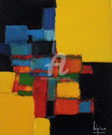 Peinture intitulée "Composition abstrai…" par Pierre-Antoine Lépine, Œuvre d'art originale, Huile