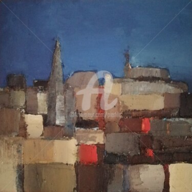 Painting titled "Les toits de Paris,…" by Pierre-Antoine Lépine, Original Artwork, Oil