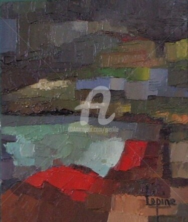 Peinture intitulée "La colline de Neseb…" par Pierre-Antoine Lépine, Œuvre d'art originale, Huile