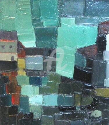 Peinture intitulée "Rovinj,  ville croa…" par Pierre-Antoine Lépine, Œuvre d'art originale, Huile