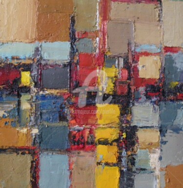 Painting titled "Abstraction urbaine" by Pierre-Antoine Lépine, Original Artwork, Oil