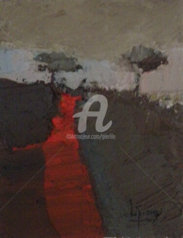 Peinture intitulée "Le chemin rouge, re…" par Pierre-Antoine Lépine, Œuvre d'art originale, Huile