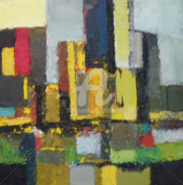 Peinture intitulée "La ville jaune; yel…" par Pierre-Antoine Lépine, Œuvre d'art originale, Huile