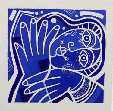 Peinture intitulée "Harmonie Bleue" par Piermattéo, Œuvre d'art originale, Acrylique