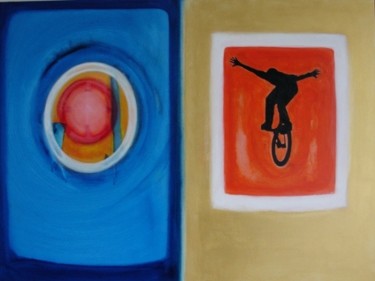 Painting titled "difficili equilibri" by Pier Maurizio Greco, Original Artwork