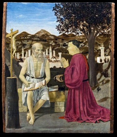 Ζωγραφική με τίτλο "Saint Jérôme et le…" από Piero Della Francesca, Αυθεντικά έργα τέχνης, Τέμπερα